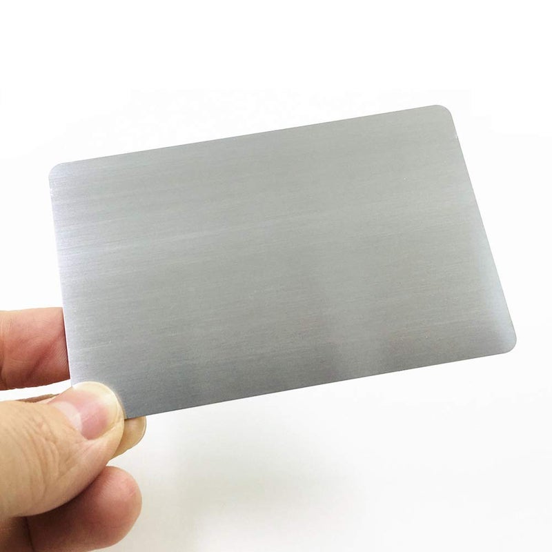 Ebamaz 304 Stainless Steel Thick 0.5mm Metal Business Cards Blank Tablet 86X54mm Pack of 10PCS (Silver Brushed Finishing, Blank) - Image 2